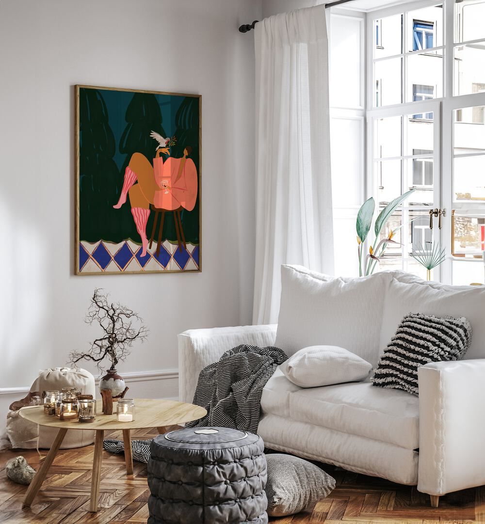 Transform your space with "A LIL BIRDY TOLD ME, PORTRAITS" by Arty Guava, a stunning wall art print for modern elegance.