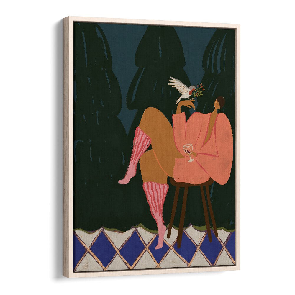 Modern wall art print "A LIL BIRDY TOLD ME, PORTRAITS" by Arty Guava, featuring elegant figurative illustration.