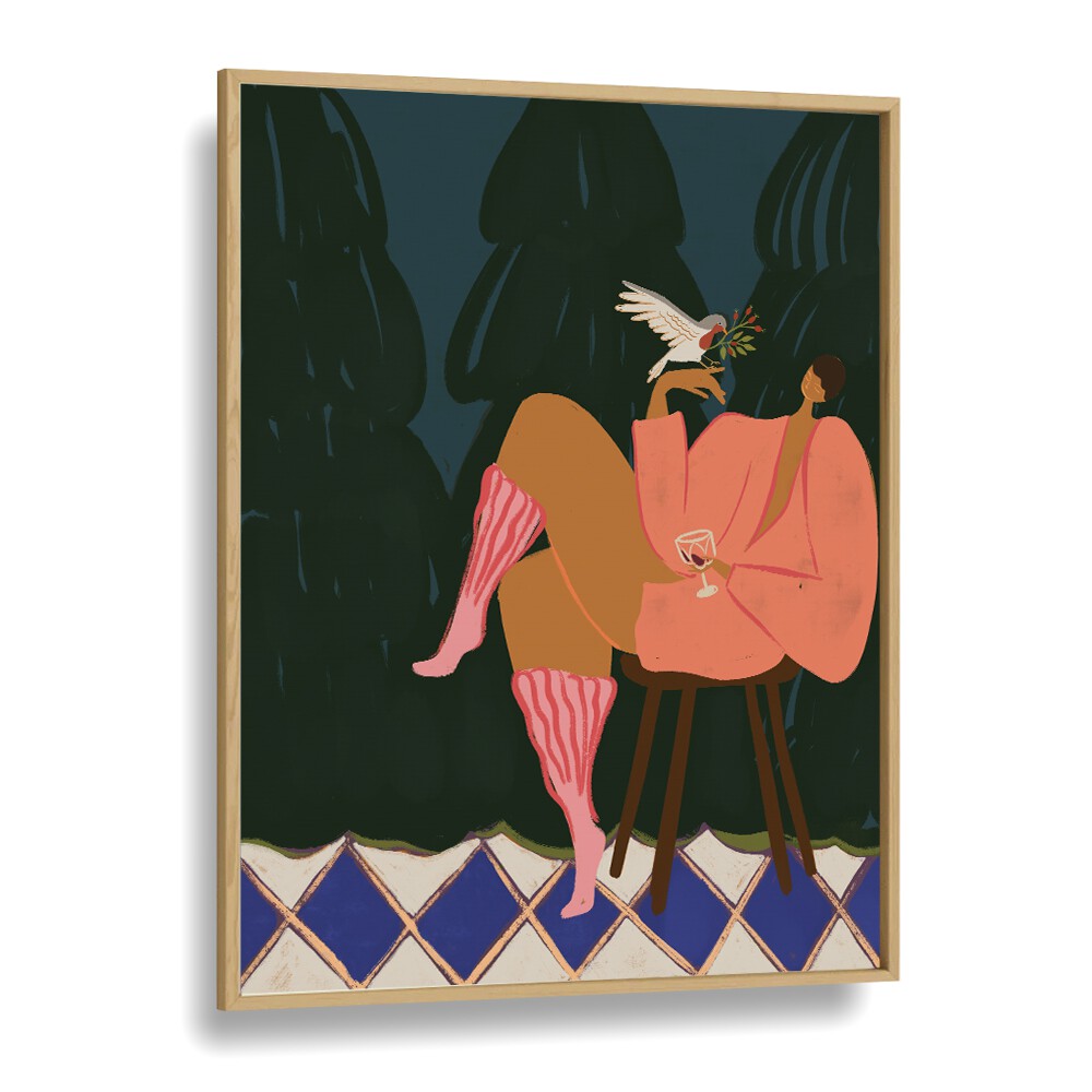 Bring modern elegance to your space with "A LIL BIRDY TOLD ME, PORTRAITS" by Arty Guava, perfect wall art.