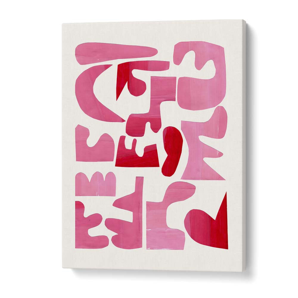 A Pink Puzzle, Fashion Posters by Ejaaz Haniff, features elegant abstract art in pink and red hues. Perfect for decor.