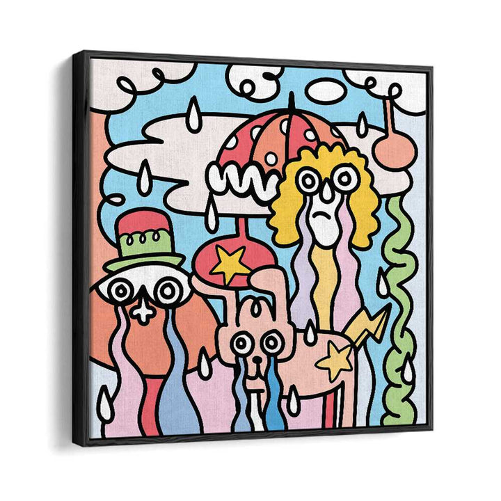 Whimsical A RAINY DAY, DOODLE ART PAINTINGS bring creativity to life in vibrant colors and charming details.