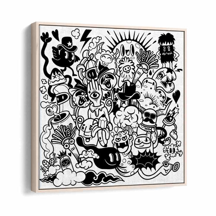 Whimsical doodles bring joy to life in A SUNNY DAY, DOODLE ART PAINTINGS, perfect for any creative space.