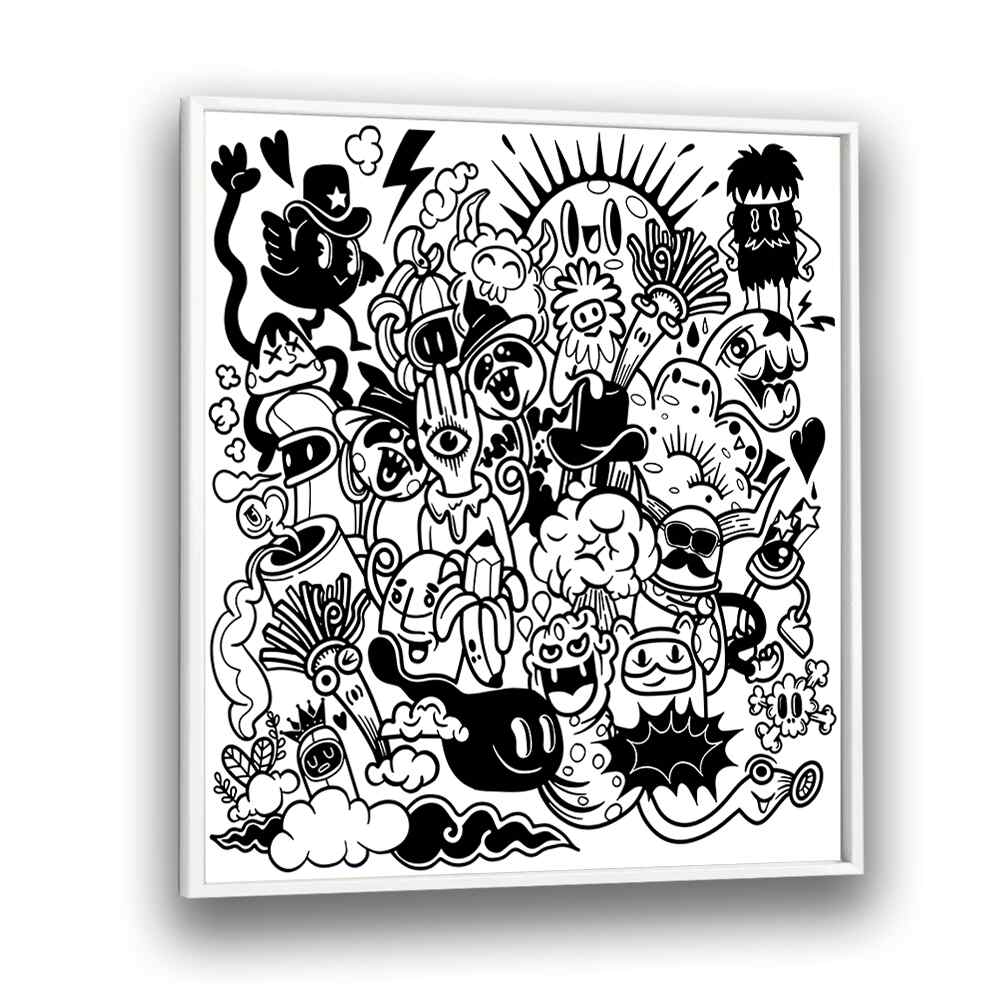 Vibrant A SUNNY DAY, DOODLE ART PAINTINGS showcasing whimsical designs that capture the joy of a bright day.