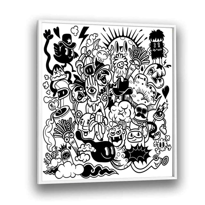 Vibrant A SUNNY DAY, DOODLE ART PAINTINGS showcasing whimsical designs that capture the joy of a bright day.