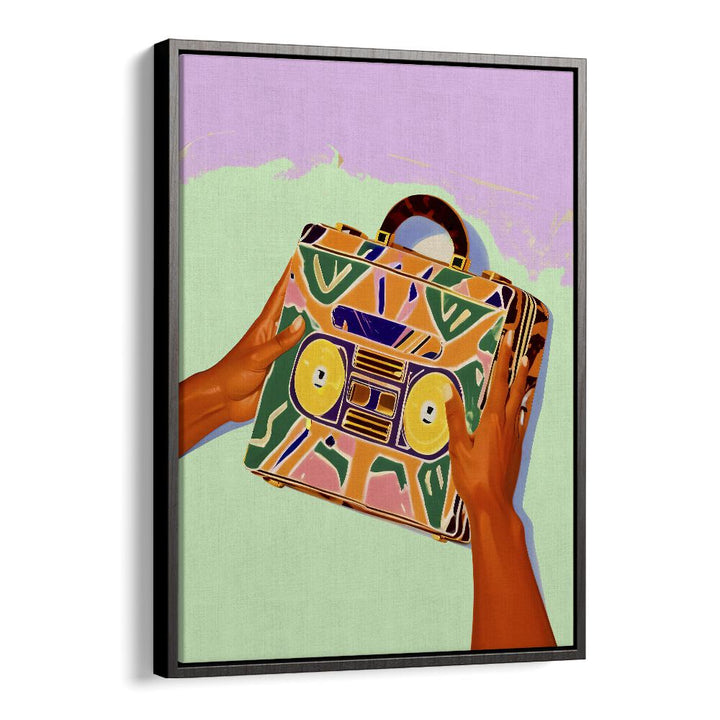 A vibrant fashion poster, "A Suitcase Full of Memories," by Uma Gokhale, celebrating nostalgia and style.