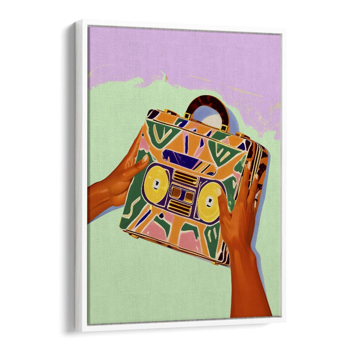 “A SUITCASE FULL OF MEMORIES, FASHION POSTERS” by Uma Gokhale captures nostalgia with vibrant, artistic flair.