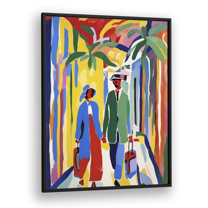 Colorful art print "A WITNESS TO YOUR LIFE, ART PRINTS" by Uma Gokhale, featuring a couple in a vibrant setting.