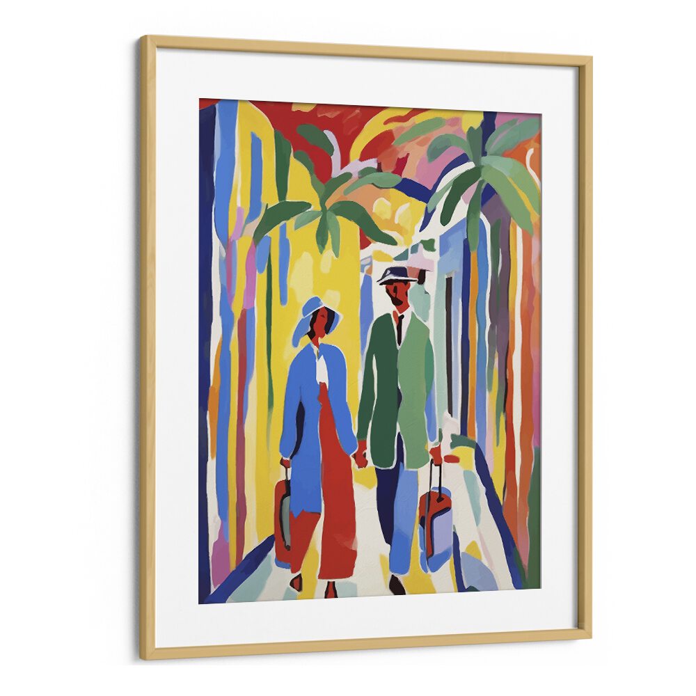 Colorful art print "A WITNESS TO YOUR LIFE, ART PRINTS" by Uma Gokhale in a stylish oak wood frame. Perfect for any space.