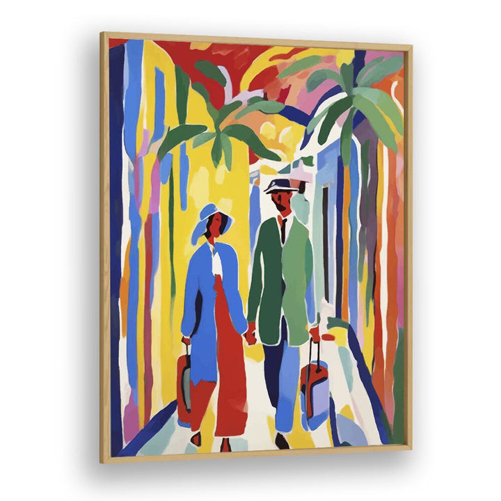 Colorful art print "A WITNESS TO YOUR LIFE, ART PRINTS" by Uma Gokhale, framed in oak, perfect for any space.