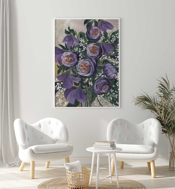 AALIYAH PAINTERLY ENGLISH ROSES , FLORAL FLOWER PAINTINGS