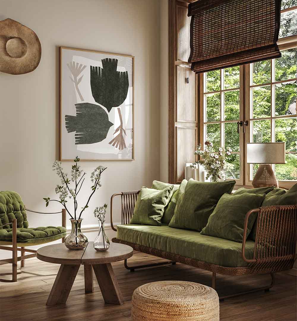 ABSTRACT BIRDS FLIGHT , BOHO ART PAINTINGS