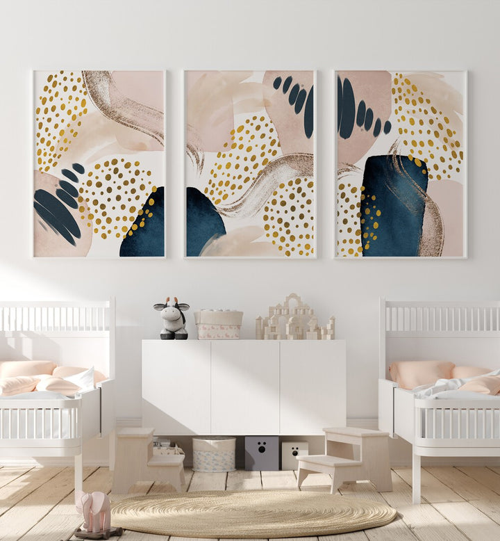 Elegant ABSTRACTION SMOOTHNESS SET, SET OF 3 PAINTINGS enhances any space with modern artistry and sophistication.