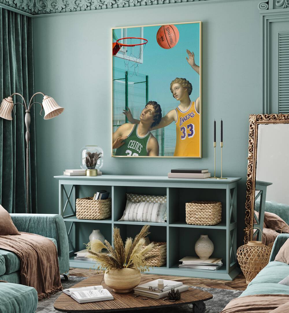 A CLASSIC GAME, ALTERED ART PRINTS by Dikhotomy showcases nostalgic basketball art, blending tradition with modern flair.