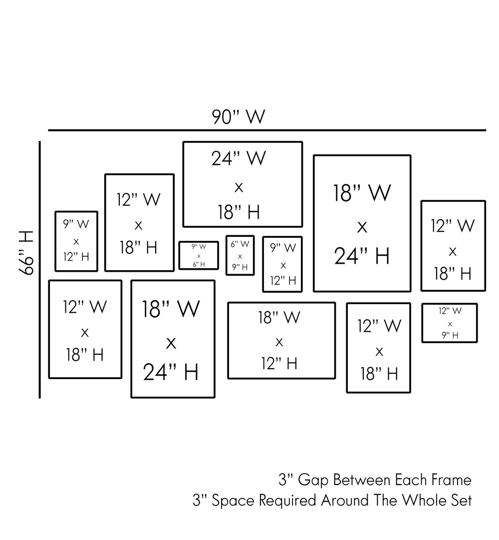 Explore the ARTISTS MIX X GALLERY WALL layout, perfect for showcasing stunning GALLERY WALLS & SETS.