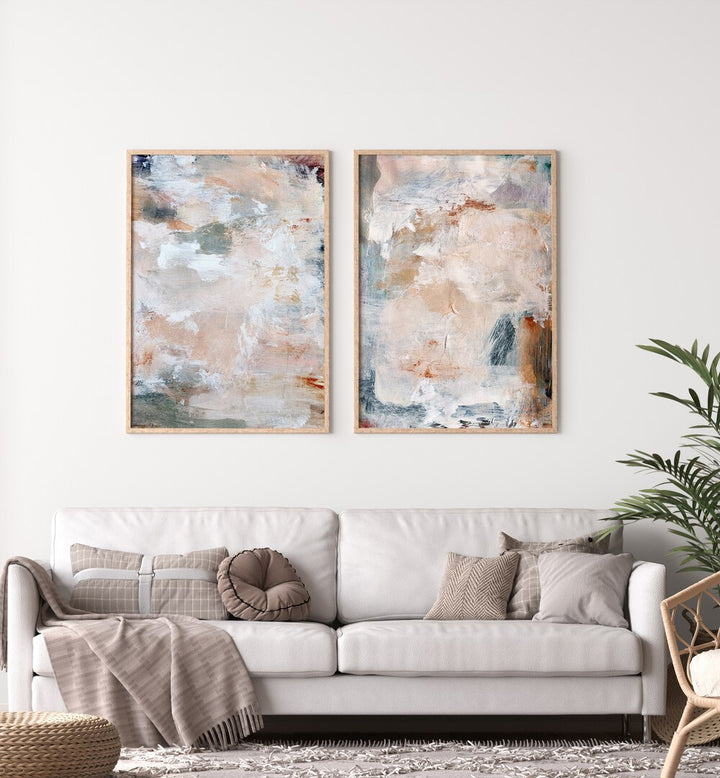 Transform your space with the ADJUSTMENT AND ALIGNMENT SET, SET OF 2 PAINTINGS, perfect for modern interiors.