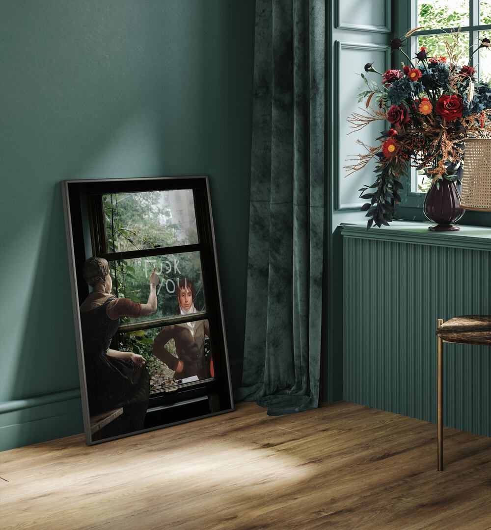 "A KIND GOODBYE, ALTERED ART PRINTS displayed elegantly in a stylish room, showcasing creativity and emotion."