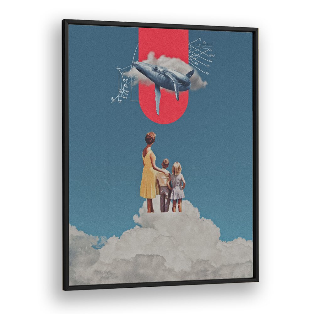 Surreal art print featuring Aloha Whale, perfect for transforming your space with Space Rocket Art's unique style.