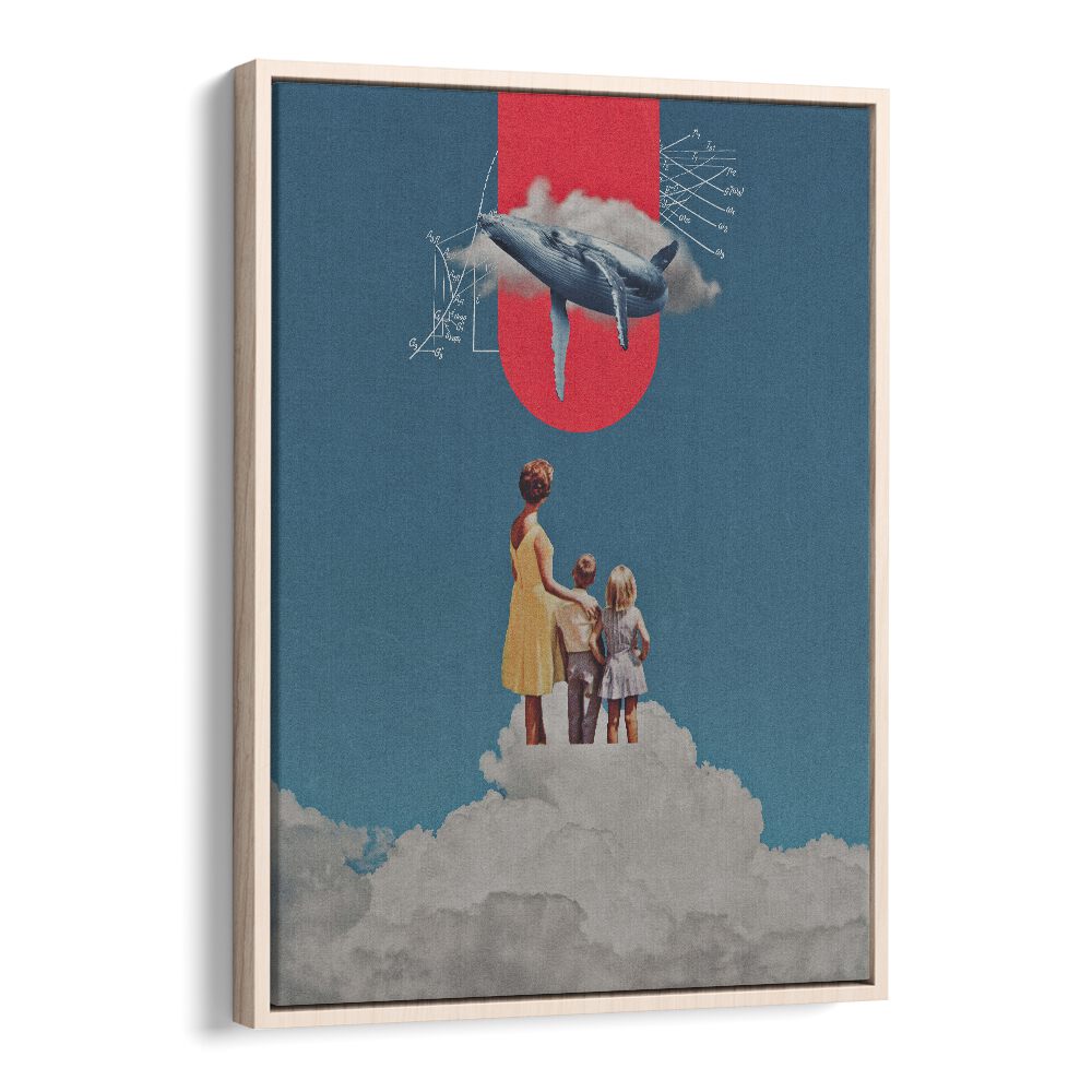 Aloha Whale, surreal art prints by Space Rocket Art, perfect for transforming your space with enchanting allure.