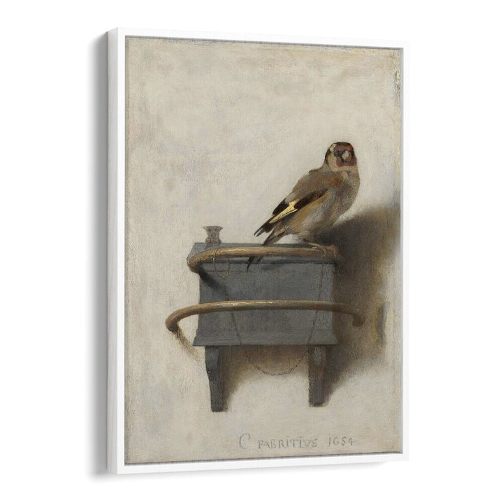 Stunning ALTIN ISPINOZ TABLOSU (1654) VINTAGE PAINTINGS featuring a goldfinch, framed with elegance for art lovers.