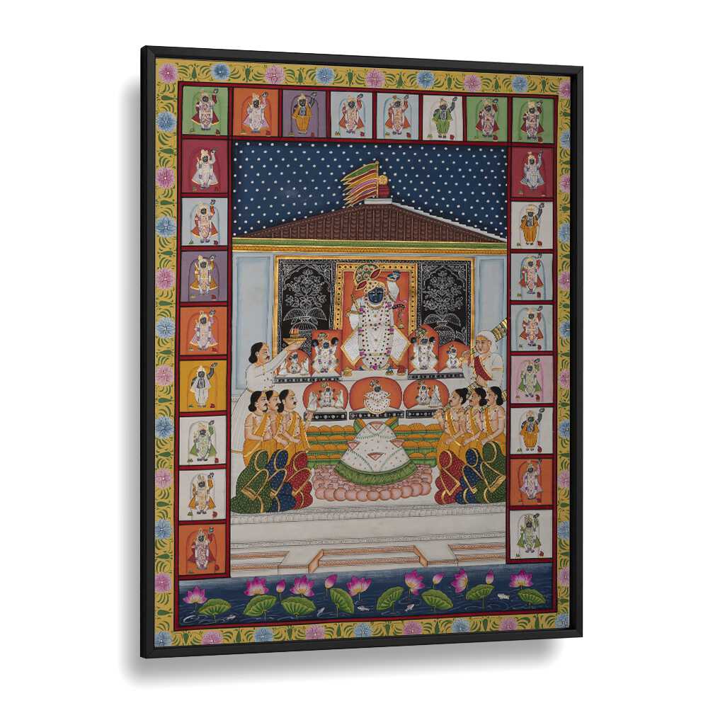Stunning ANNAKUT PICHWAI ARTWORK, INDIAN ART PAINTINGS framed piece, perfect for enhancing your spiritual space.