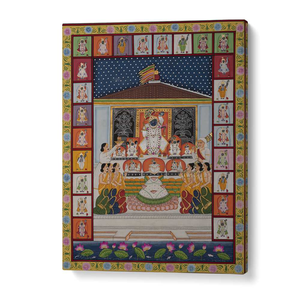 Discover the vibrant ANNAKUT PICHWAI ARTWORK, INDIAN ART PAINTINGS, showcasing divine beauty and spirituality.