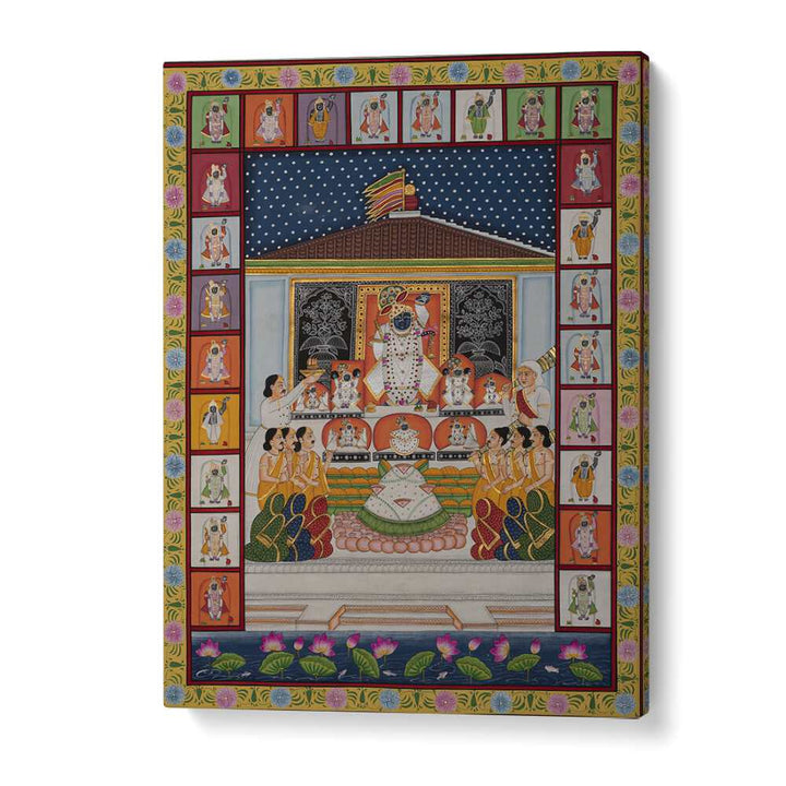 Discover the vibrant ANNAKUT PICHWAI ARTWORK, INDIAN ART PAINTINGS, showcasing divine beauty and spirituality.