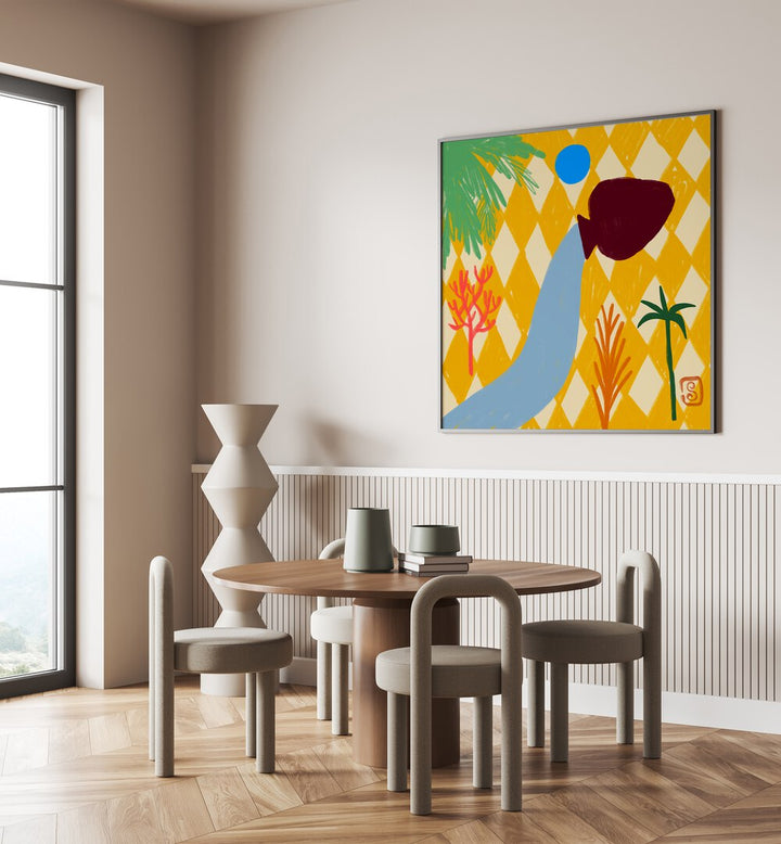Stylish interior featuring AQUARIUS III, ZODIAC poster, perfect for astrology lovers and creative spaces.