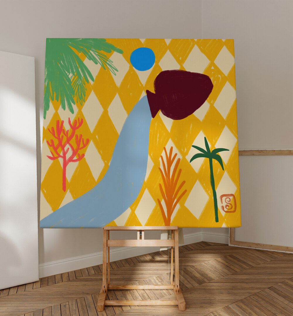 Bright and colorful AQUARIUS III, ZODIAC poster, perfect for enhancing your space with celestial art.