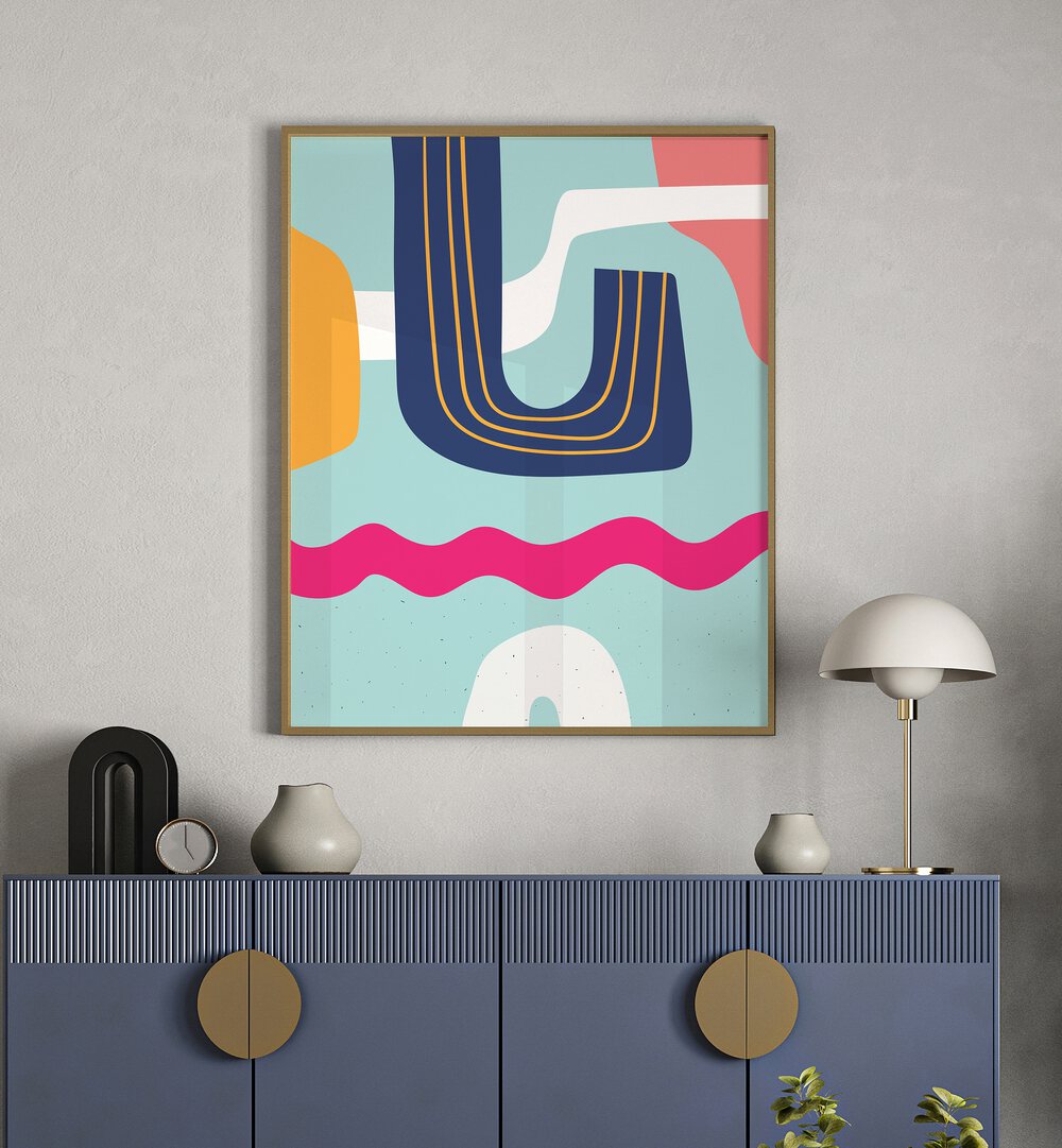 Aquatic Boho Pattern boho wall art painting Artwork Hanged on a Wall