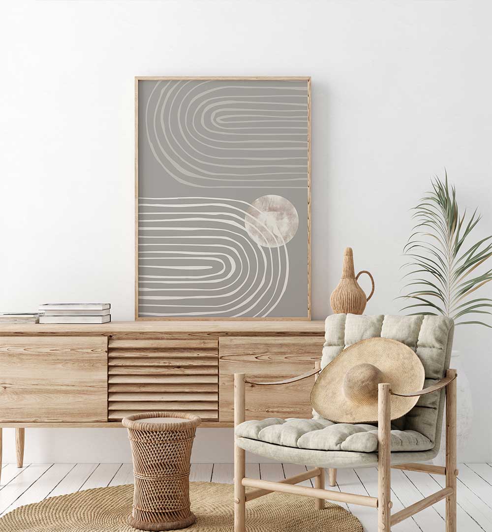 Transform your space with ARCH DARK I, BOHO ART PAINTINGS, featuring earthy tones and abstract chic design.