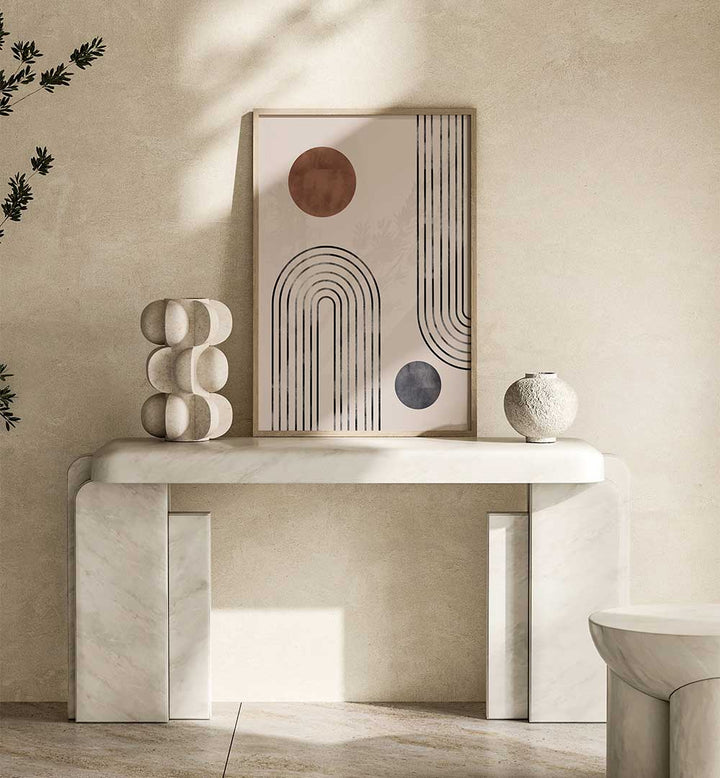 Stylish ARCHS AND BUDS, BOHO ART PAINTINGS displayed in a modern interior, enhancing the contemporary design aesthetic.