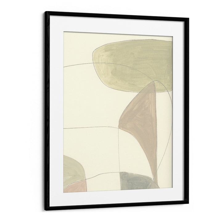 Stunning "Around" abstract painting by Dan Hobday in a black frame, perfect for vibrant home decor. AROUND, ABSTRACT PAINTINGS.