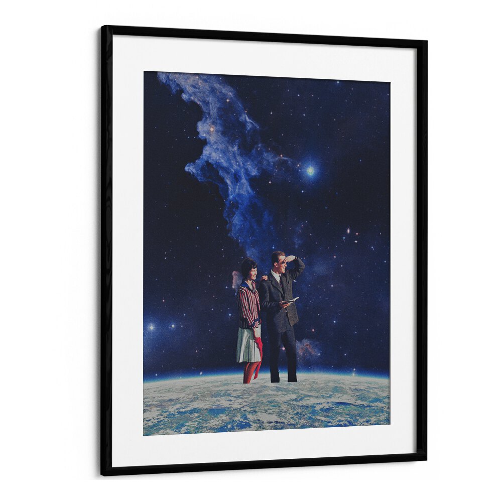 Explore the cosmos with ARRIVAL, SURREAL ART PRINTS by Space Rocket Art, featuring vibrant colors and a matte finish.