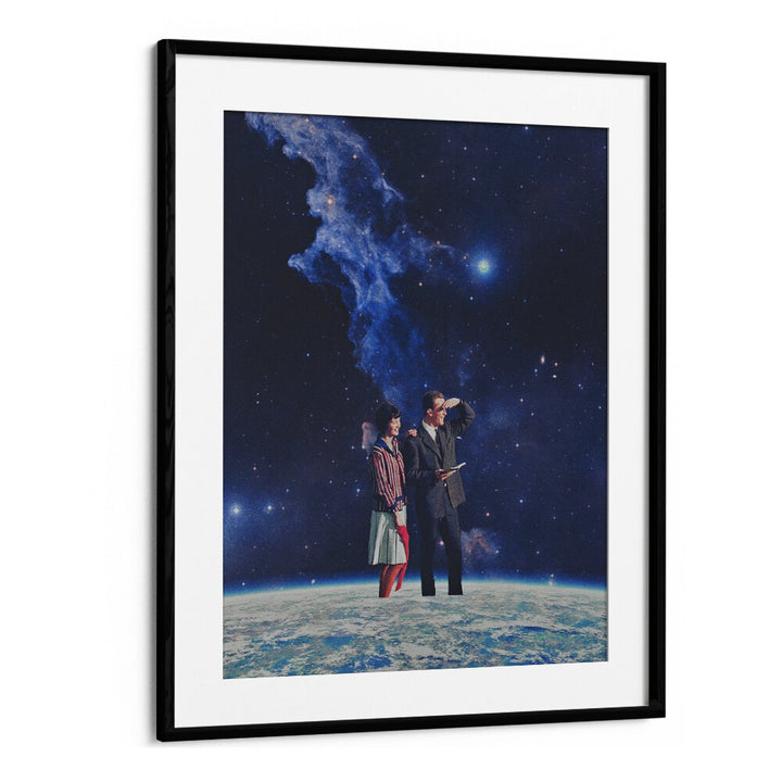 Explore the cosmos with ARRIVAL, SURREAL ART PRINTS by Space Rocket Art, featuring vibrant colors and a matte finish.