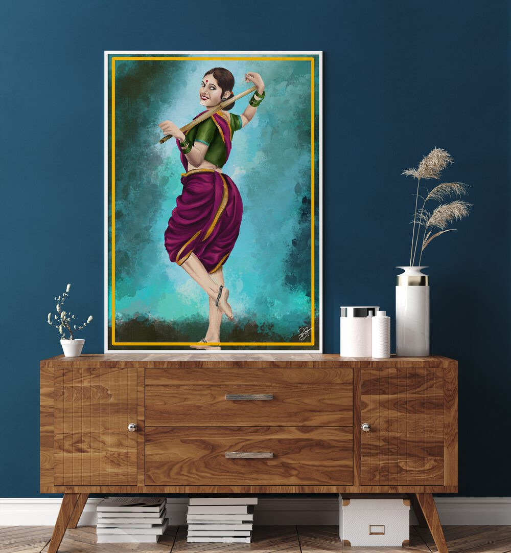 Vibrant GRACE IN MOTION, INDIAN ART PAINTINGS capture elegance and joy in a colorful dance of spirit.
