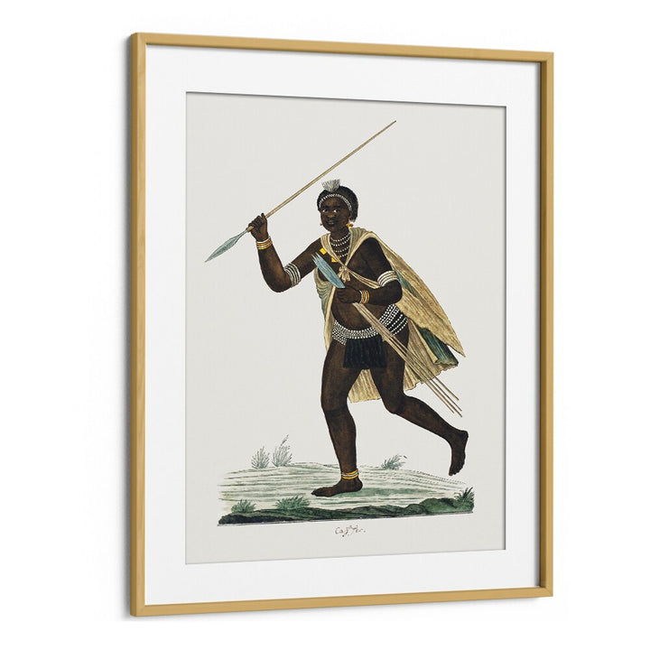 Stunning ASSEGAIS, AFRICAN ART PAINTINGS capture dynamic movement and celebrate rich African heritage in oak frame.