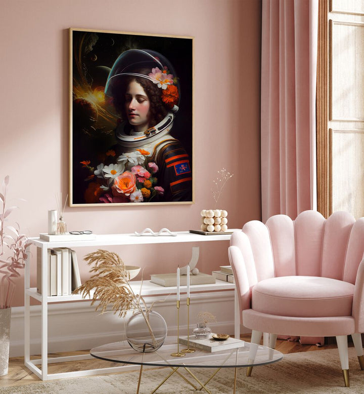 Stunning ASTRONAUT BEAUTY, ALTERED ART PRINTS by Dikhotomy, blending cosmic allure with contemporary style.