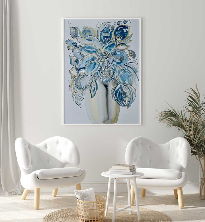 Stunning AZUL FLORAL, FLORAL FLOWER PAINTINGS in a vibrant vase, perfect for transforming your space with nature's beauty.