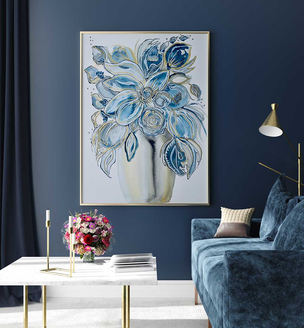 Stunning AZUL FLORAL, FLORAL FLOWER PAINTINGS enhance any space with vibrant colors and intricate designs.