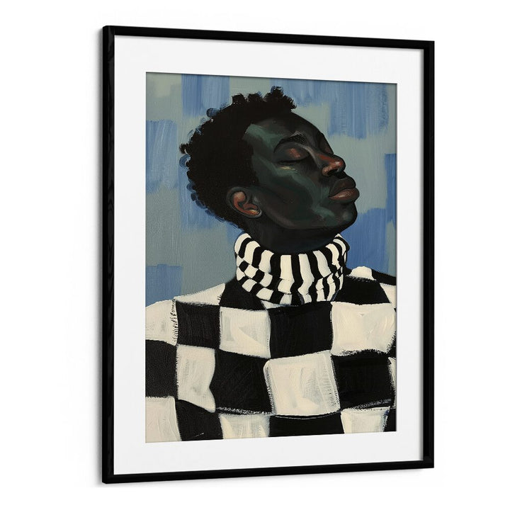 Stylish ABSTRACT FEMINIST, PORTRAITS artwork showcasing strength and beauty in a bold black and white design.