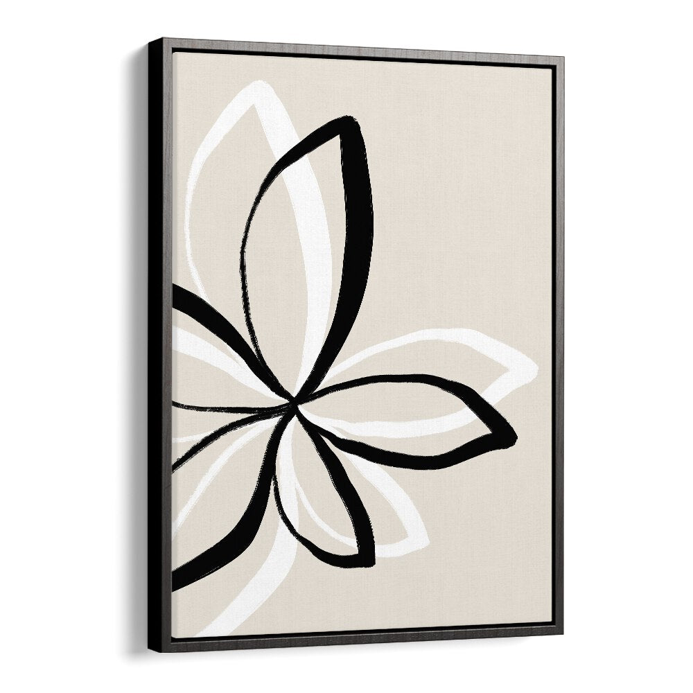 Elegant ABSTRACT FLOWERS, FLORAL FLOWER PAINTINGS by Uplus Me Studio, showcasing modern artistry in a black floater frame.