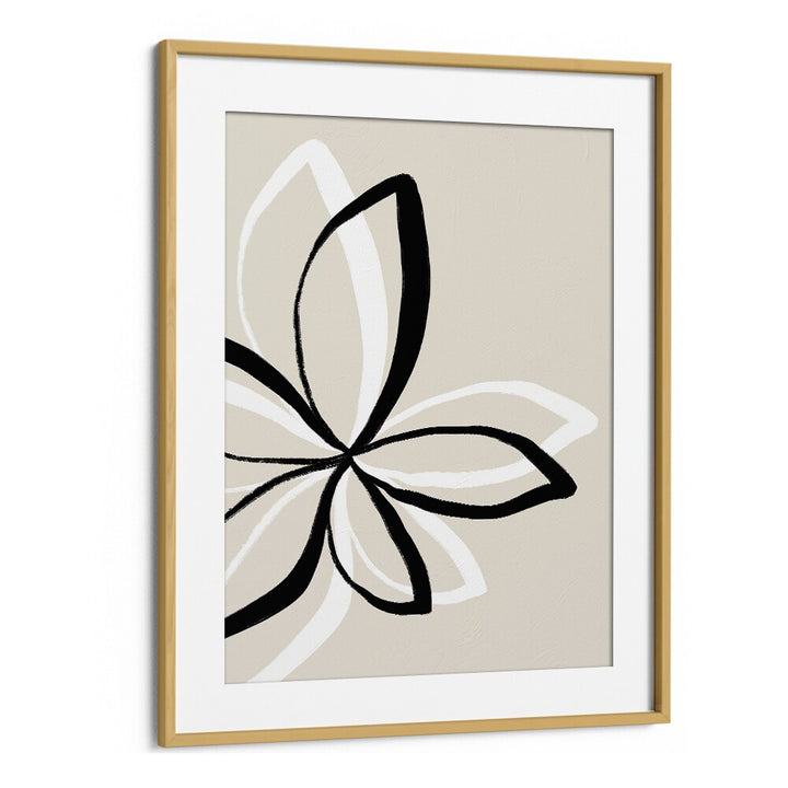 Elegant ABSTRACT FLOWERS, FLORAL FLOWER PAINTINGS by Uplus Me Studio in a chic oak frame, perfect for modern decor.