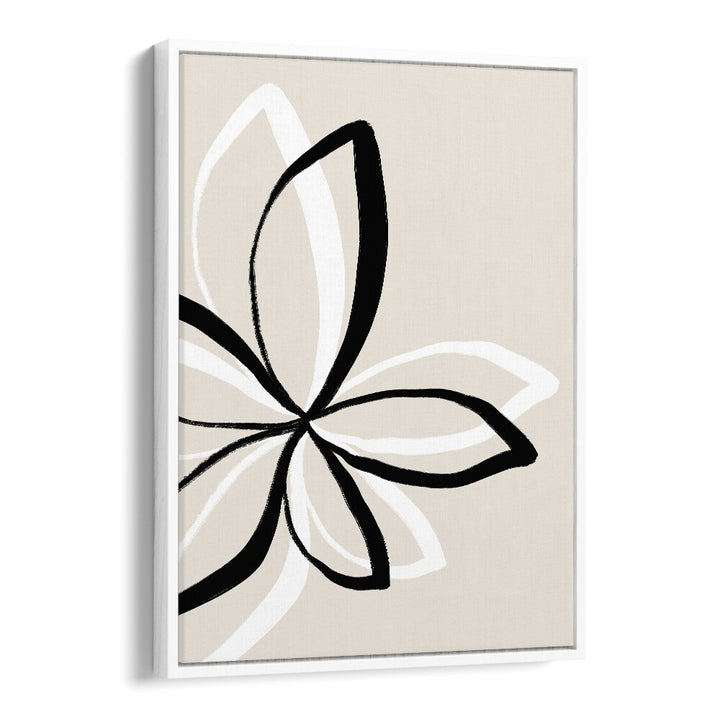 Elegant black and white ABSTRACT FLOWERS, FLORAL FLOWER PAINTINGS by Uplus Me Studio, perfect for modern decor.