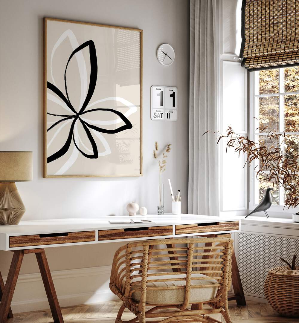 Elegant ABSTRACT FLOWERS, FLORAL FLOWER PAINTINGS by Uplus Me Studio brighten modern spaces with artistic flair.