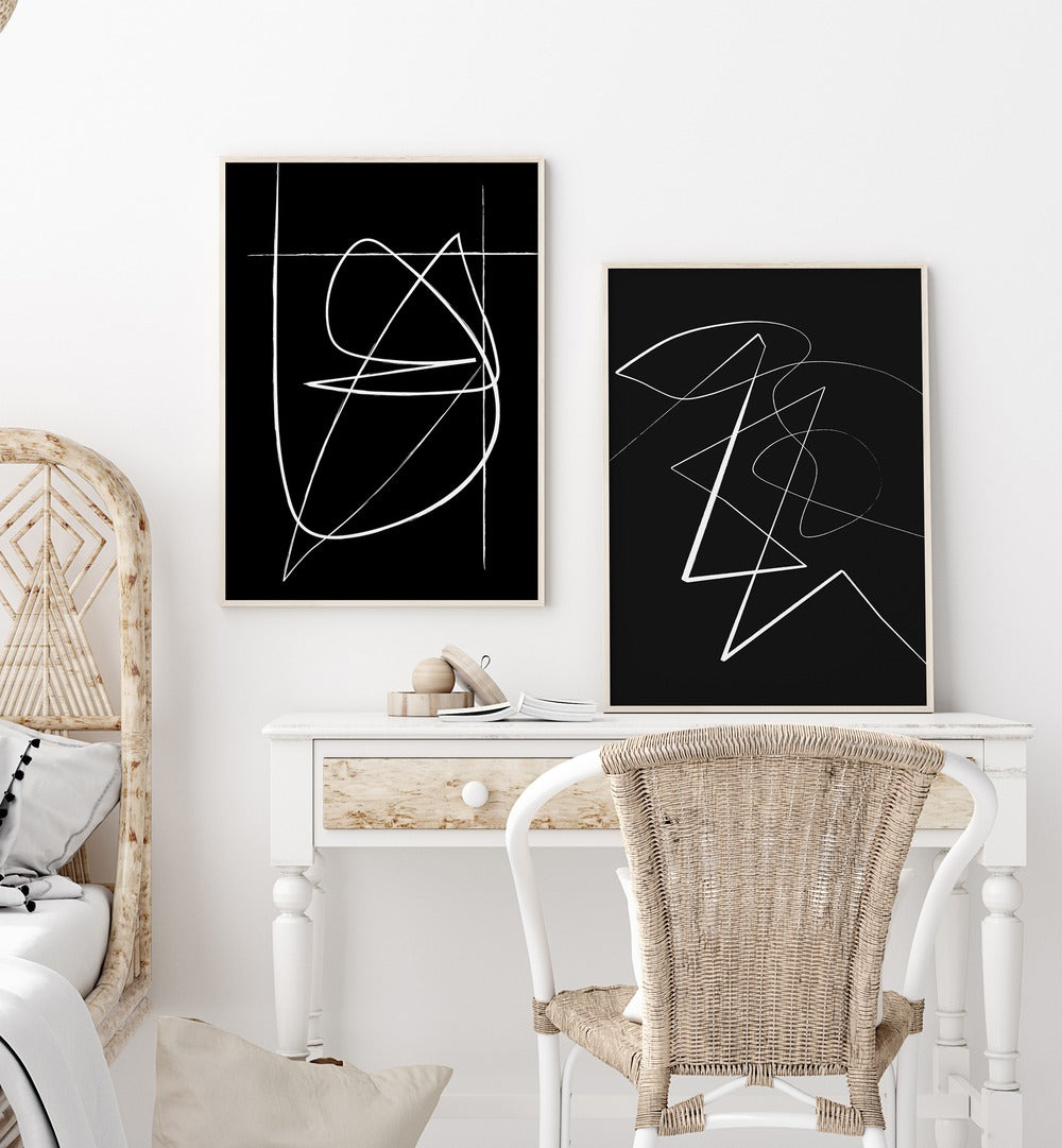 Stylish ABSTRACT ILLUSION GALLERY WALL featuring modern art prints perfect for enhancing your gallery walls.