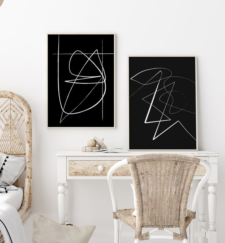 Stylish ABSTRACT ILLUSION GALLERY WALL featuring modern art prints perfect for enhancing your gallery walls.