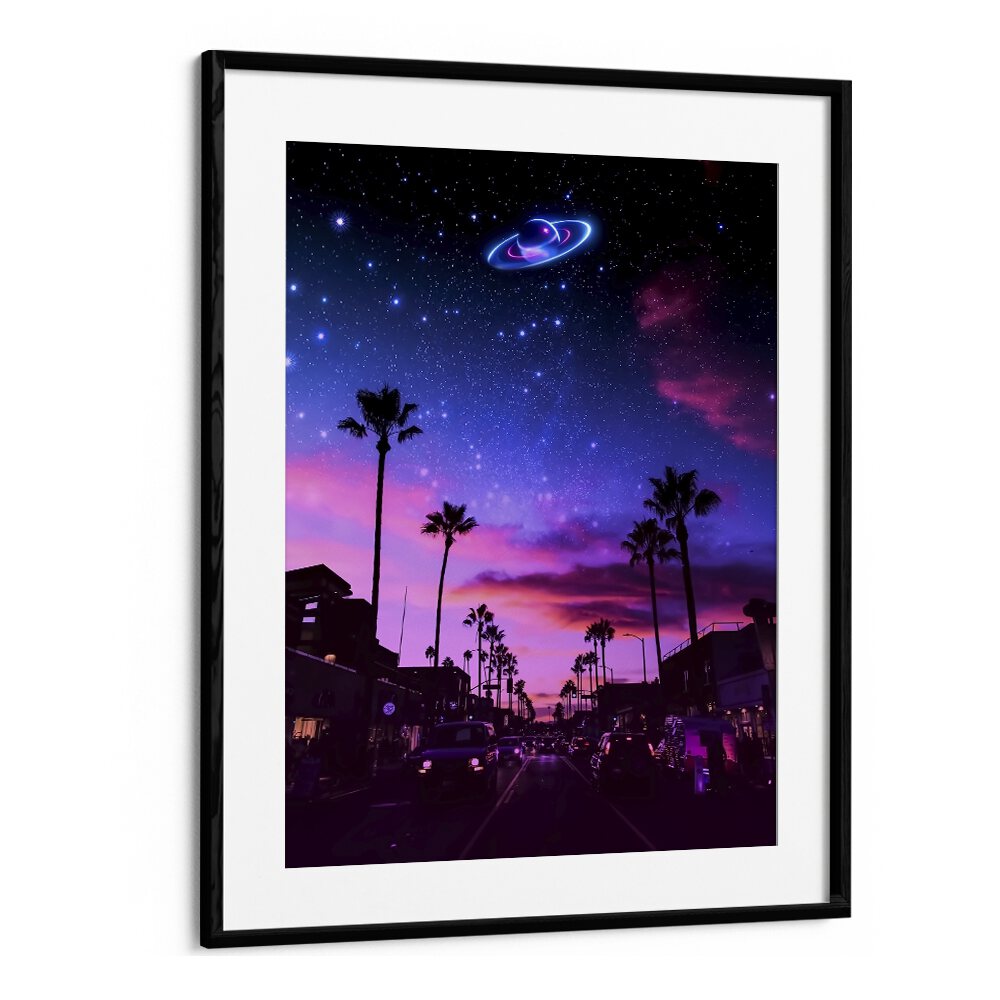 AESTHETIC NIGHT, SURREAL ART PRINTS showcase a vibrant cosmic scene perfect for creative decor by Ritvik Takkar.
