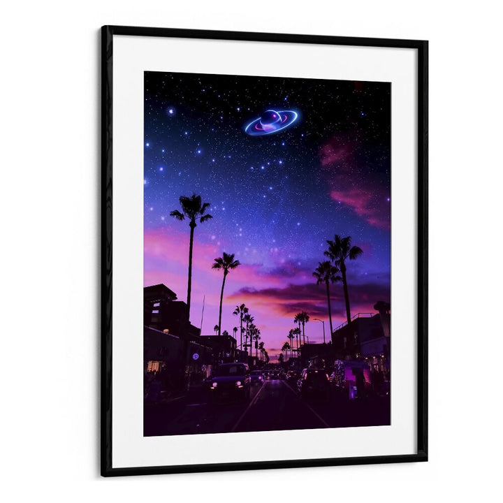 AESTHETIC NIGHT, SURREAL ART PRINTS showcase a vibrant cosmic scene perfect for creative decor by Ritvik Takkar.