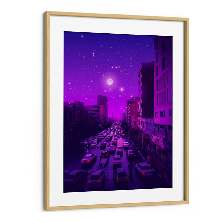 AESTHETIC TEHRAN, SURREAL ART PRINTS showcase a vibrant cityscape in a surreal, dreamlike atmosphere.