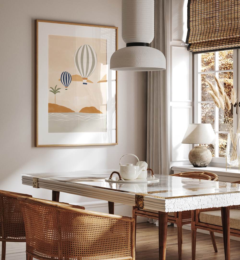 Enchanting AIRBALLOONS IN DESSERT, BEACH PAINTINGS by Ivy Green adds a whimsical touch to your space.